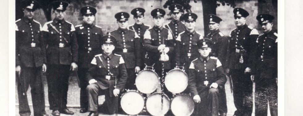 Der Spielmannszug Harsewinkel im Jahr 1939 beim Kriegerfest